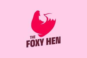 The Foxy Hen company logo on a pink background