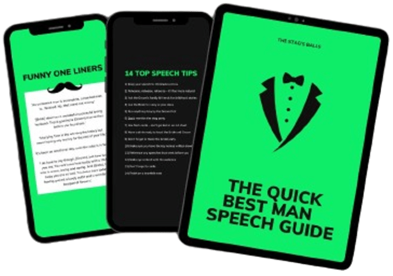Quick best man speech guide shown on tablet and mobile devices